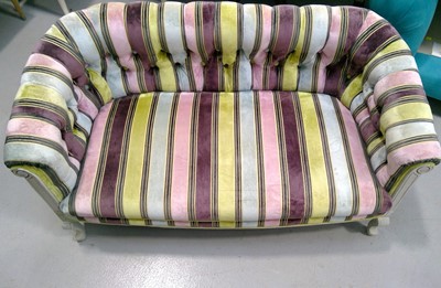 Lot 9 - A Stylish, Multi-Coloured Stripe Sofa. The...