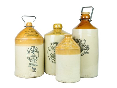 Lot 683 - Four stoneware flagons.