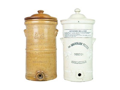 Lot 721 - A late 19th century water filter with lid, 'Maignen's Patent Filtre Rapide Cottage No. 2'.