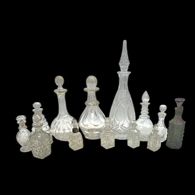 Lot 55 - A selection of glassware, including decanters,...