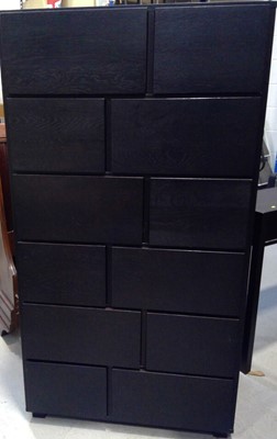 Lot 12 - A Stylish Twelve-Drawer Tallboy in Black,...