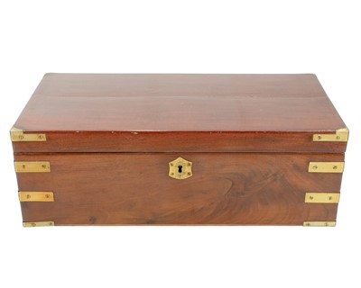 Lot 24 - A 19th century mahogany and brass bound writing slope.