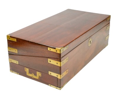 Lot 24 - A 19th century mahogany and brass bound writing slope.