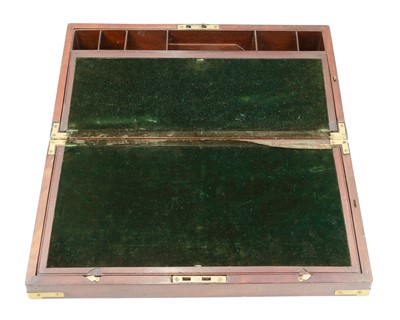 Lot 24 - A 19th century mahogany and brass bound writing slope.