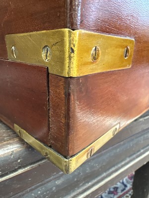 Lot 24 - A 19th century mahogany and brass bound writing slope.