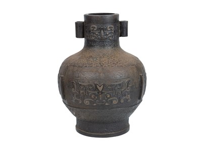 Lot 446 - A Chinese bronze Archaic style Hu vase.