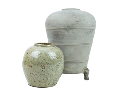 Lot 447 - A Chinese grey pottery grain jar.
