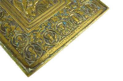 Lot 42 - A 19th century Russian Orthodox brass icon.