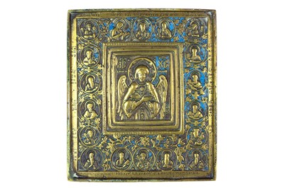 Lot 42 - A 19th century Russian Orthodox brass icon.