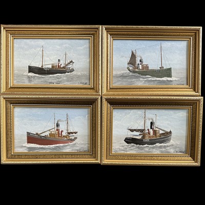 Lot 43 - Four acrylic on board pictures of Great...