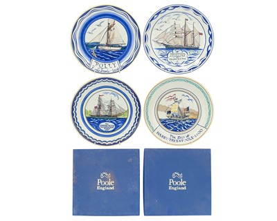 Lot 634 - Four Poole pottery 'Poole Ships' limited edition plates.