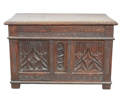 Lot 700 - An oak coffer, of small proportions.
