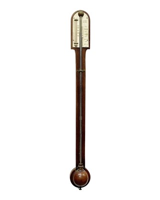 Lot 108 - A 19th century mahogany cased Cornish stick barometer by Pearce of Bodmin.