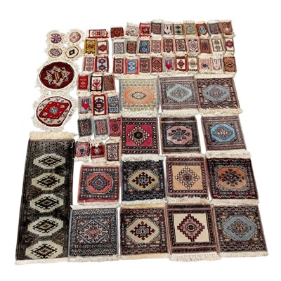 Lot 100 - A collection of miniature wool Carpet tiles in...