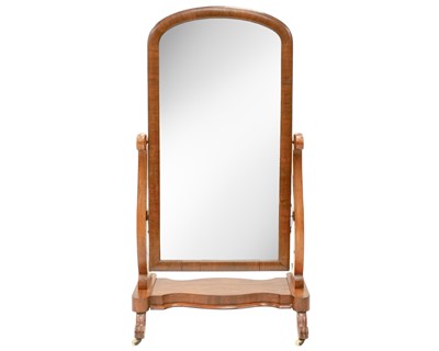 Lot 923 - A Victorian mahogany cheval mirror.
