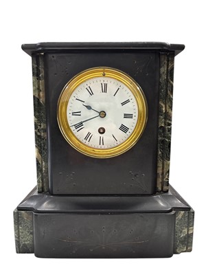 Lot 108 - A 19th century French slate and green marble...