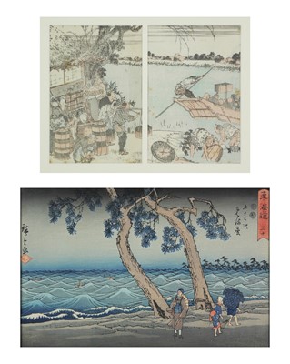 Lot 416 - Utagawa Hiroshige, Hamamatsu, woodblock print.