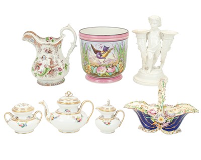 Lot 275 - A Coalport Coalbrookdale porcelain basket.