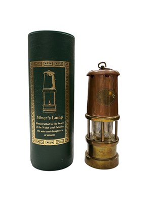Lot 117 - A Welsh miner's lamp, with the original box,...