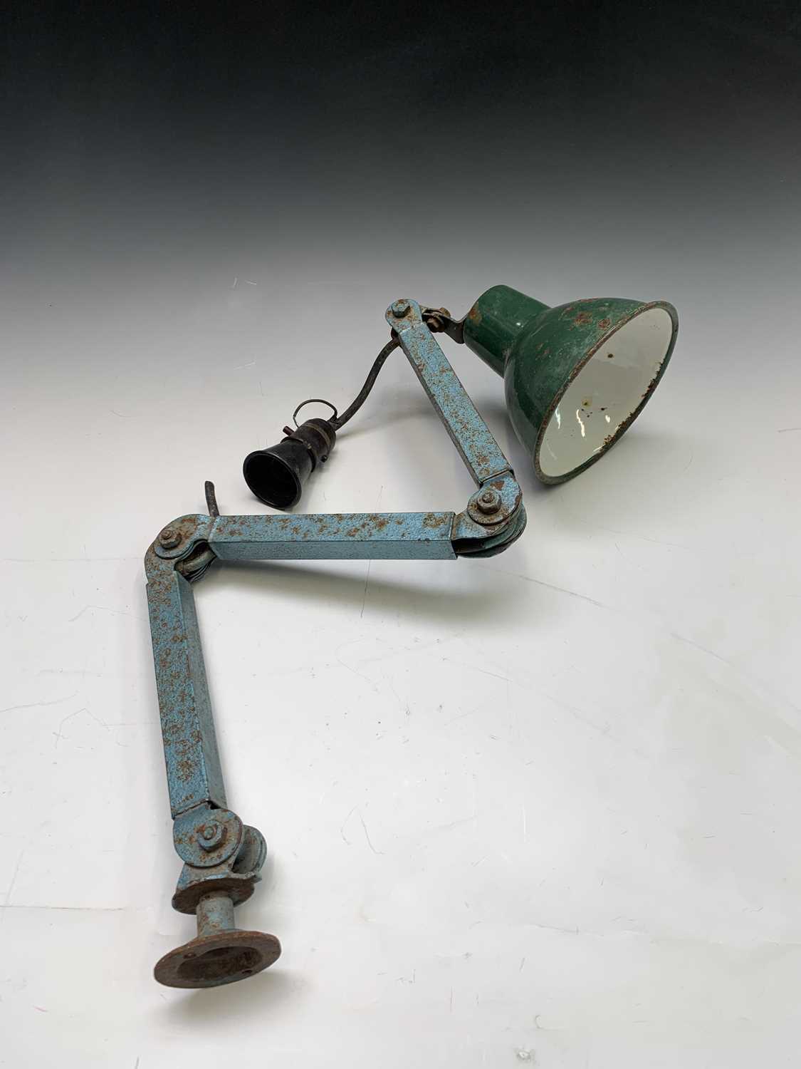 Lot 24 - A mid century adjustable workshop lamp, with...