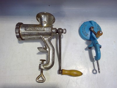 Lot 135 - A Porkert Meat Grinder and a Spong & Co Bean...