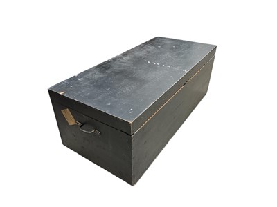 Lot 136 - A painted wooden trunk with the internal tray,...