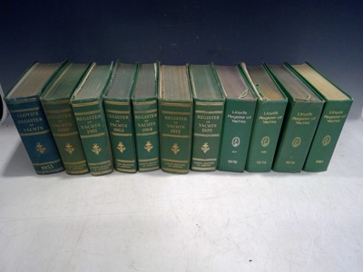 Lot 140 - Eleven Vintage Lloyds Yacht Registers.