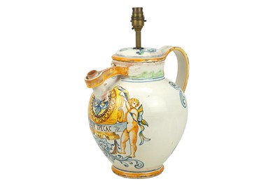 Lot 40 - An Italian Maiolica lamp base.