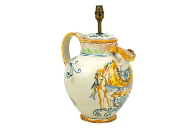 Lot 40 - An Italian Maiolica lamp base.