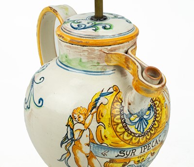 Lot 40 - An Italian Maiolica lamp base.
