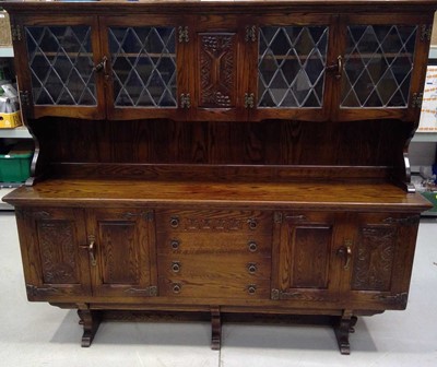 Lot 22 - A Webber Oak, Glazed Dresser. The Dresser is...