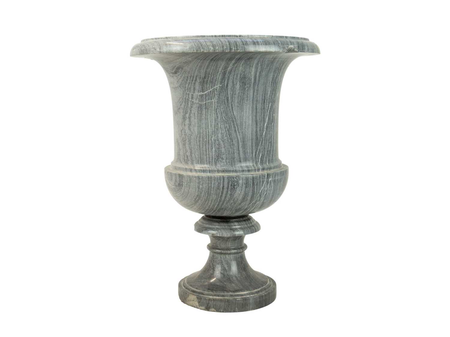 Lot 18 - A Turned Grey Striated Marble Urn.