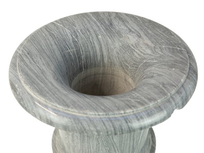Lot 18 - A Turned Grey Striated Marble Urn.