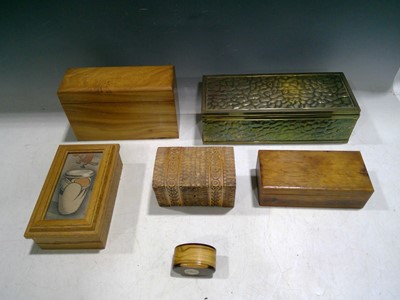 Lot 26 - A Hammered Brass Box, a Navajo Sand Painted...