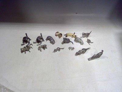 Lot 38 - A Selection of Miniature Pewter Cats.
