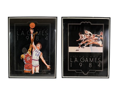 Lot 585 - Two original lithographic posters produced for the LA Games, 1984