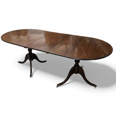 Lot 10 - A Regency style Mahogany, Twin Pedestal Dining...