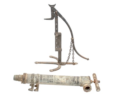 Lot 99 - A cast iron cart jack.