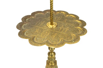 Lot 38 - A brass side table with integrated lamp.
