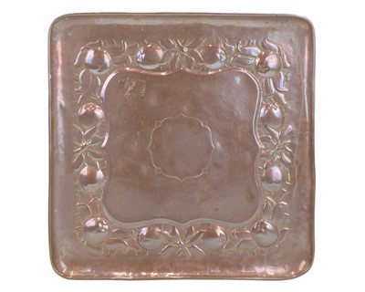 Lot 211 - An arts and crafts Newlyn copper tray.
