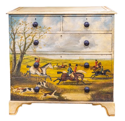 Lot 711 - A pine chest of drawers.