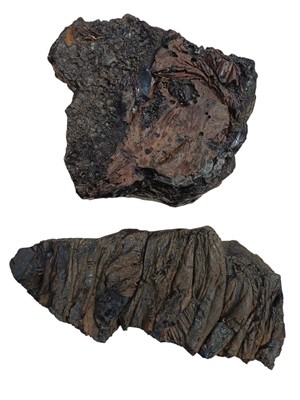 Lot 45 - Two large Obsidian mineral specimens.