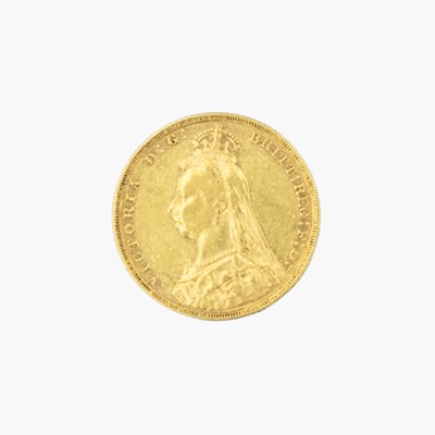 Lot 155 - A Victoria Melbourne Mint 1892 jubilee bust full sovereign gold coin.