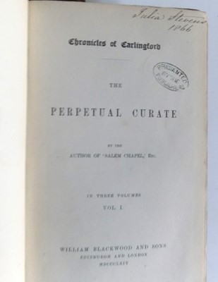 Lot 1388 - MRS MARGARET OLIPHANT. "The Perpetual Curate."...