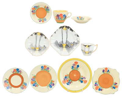 Lot 213 - Clarice Cliff 'Crocus' pattern ceramics.