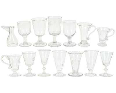 Lot 336 - A collection of 14 assorted 19th century drinking glasses.