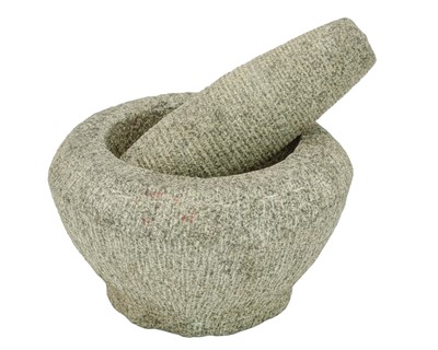 Lot 744 - A granite mortar and pestle.