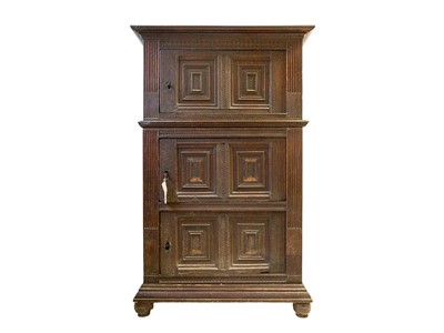 Lot 742 - A Flemish oak cupboard.