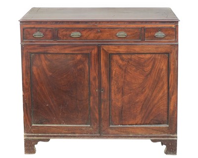 Lot 838 - A George III mahogany side cabinet.
