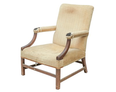 Lot 911 - A George III mahogany Gainsborough armchair.